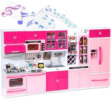Pink Kitchen Combo Pretend Play 5-Piece Toy Set with Lights and Sounds, For Girl