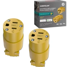 ® Electrical Replacement Connector , Extension Cord Ends Female(2Pcs), 3 Prong,1