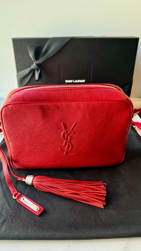 YSL Red Leather Lou Camera bag crossbody AUTHENTIC with paperwork