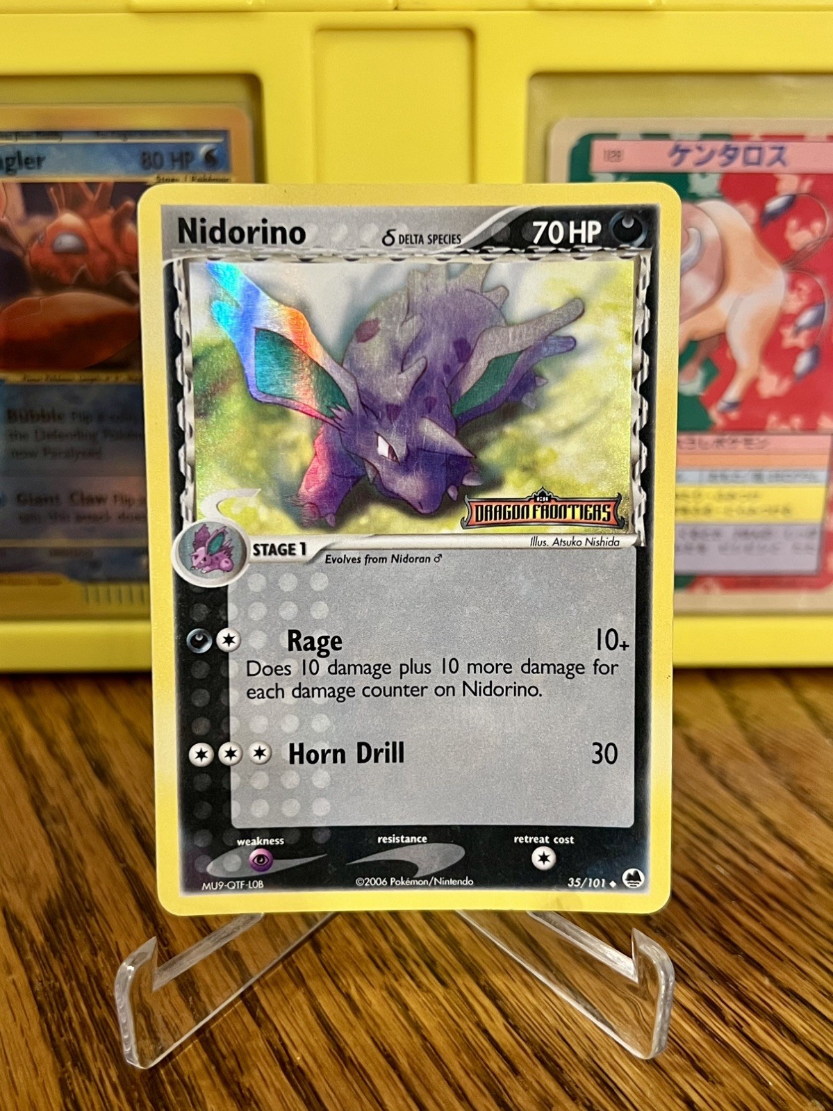 Pokémon TCG EX Dragon Frontiers Nidorino 35/101 Reverse Holo STAMPED Rare Mint