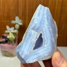 Natural blue chalcedony agate Crystal gemstone rough original Specimen A2652