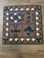 Handmade Christmas Handmade 34  Square Quilt Snowman Candy Canes Signed