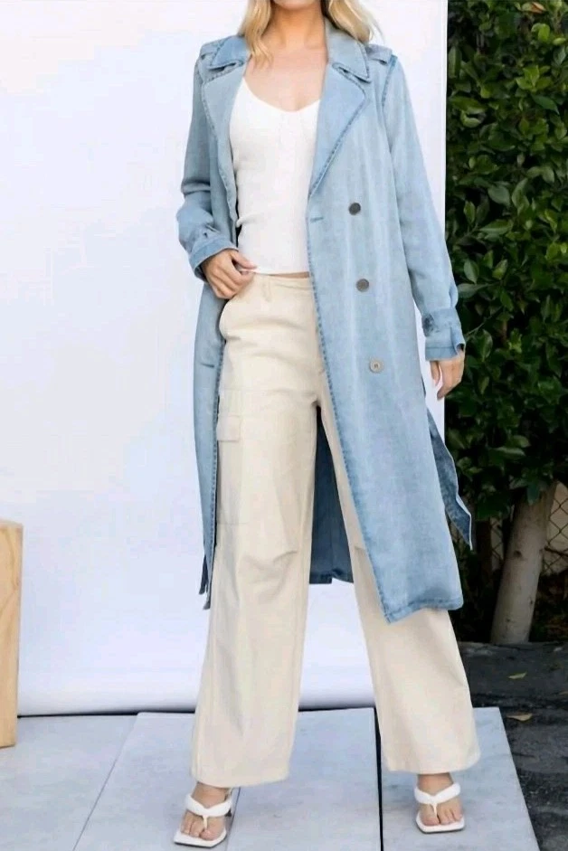 Gabardina para mujer Tencil Denim ligera, suave como la mantequilla elástica talla Grande Foto 2 de 4