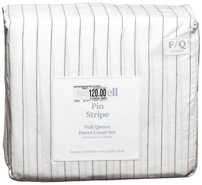 #ad Nestwell BLK Pinstripe Cotton Linen Full Queen Duvet Sham Set Bed Bath amp; Beyond $72.25