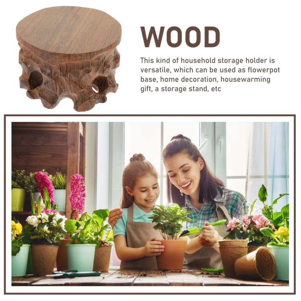  Runder Holzsockel Für Blumentopf Dekorativer Vasensockel Bonsai Podest - Bild 4 von 4