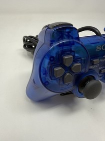 2002 Sony PlayStation 2 PS2 Ocean Blue Clear Controller DualShock OEM SCPH-10010
