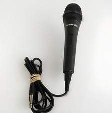 Karaoke USA Wired Handheld Microphone 3.5mm 1/8 in TRS On Off Switch Black