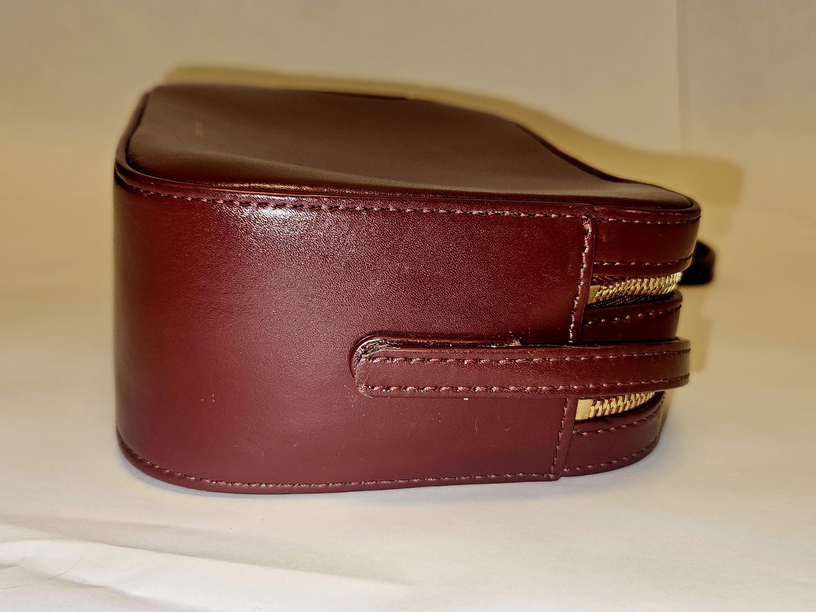 Mansur Gavriel Dark Red Smooth Leather Mini Camera Crossbody Bag Purse REPAIRED image 5