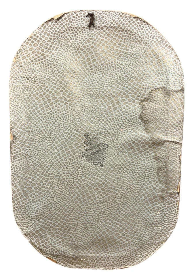 Marco de fotos antiguo curvo convexo de vidrio burbuja madera dorada 2 damas foto a color Foto 2 de 4