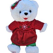 Dan Dee Snowflake Teddy 2015 Plush Bear Red Snowflake Dress Green Pants 18 inch