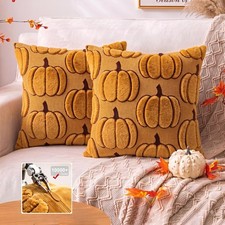 Pumpkin Throw Pillow Cover, Ultra Soft Heavyweight Halloween Thanksgiving Dec...
