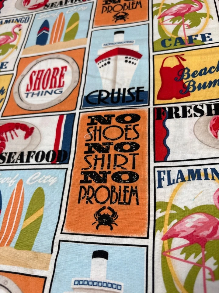 Shore Thing By Emily Herrick Cotton Fabric Panel 28" x 42" - Image 3 of 4