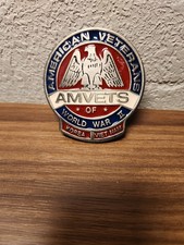 VINTAGE AMERICAN VETERANS WORLD WAR II AMVETS BELT BUCKLE COLLECTIBLE 2307