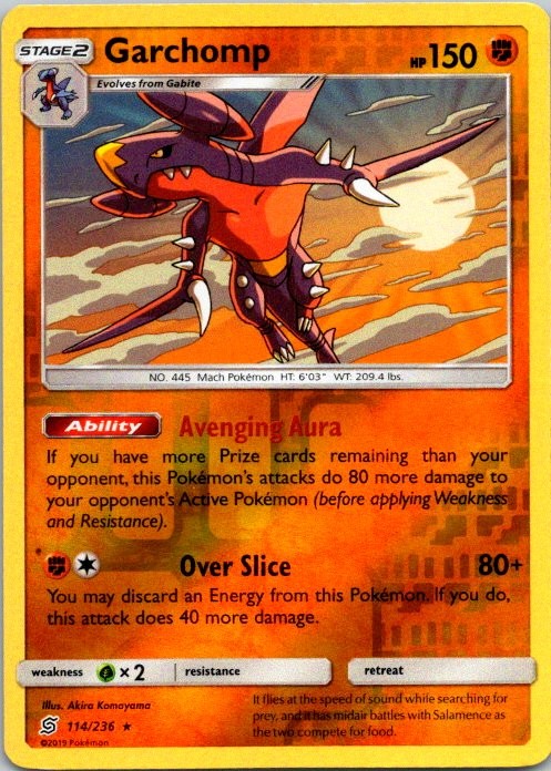 Garchomp Reverse Holo Holo Rare SM - Unified Minds 114/236 LP