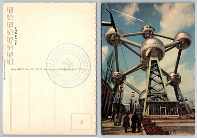 Vintage Atomium Brussels Belgium Postcard 1958 World's Fair Expo Architecture