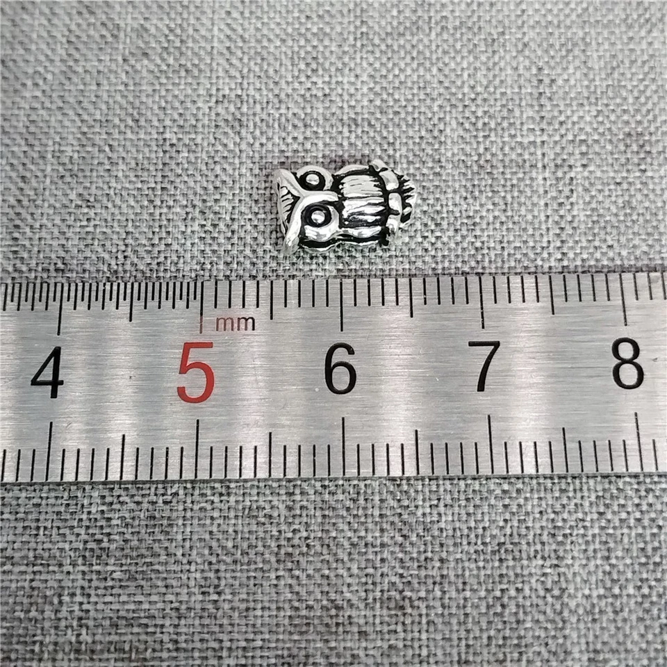 4 Stck. 925 Sterling Silber Eule Perlen 2-seitig Vogel Tier Zwischenring für - Bild 2 von 4