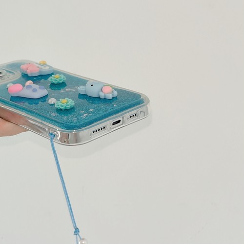 Cartoon 3D Doll Quicksand +Bracelet Liquid Glitter Case Cover For Various Phone - Picture 6 of 10