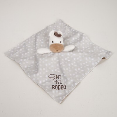 1st Rodeo Security Blanket Lovey Rattle Cowboy Baby Starters Horse Pony Cowgirl