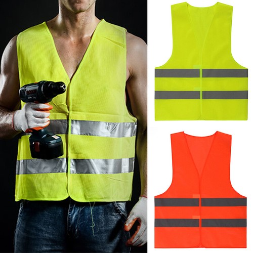 Men Vest Waistcoat Top Work Jacket Safety T Shirt Reflective Lightweight Outdoor