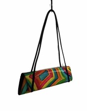 Rodo Made In Italy Leather Handbag Vibrant Watercolor Design Rare Exquisite 