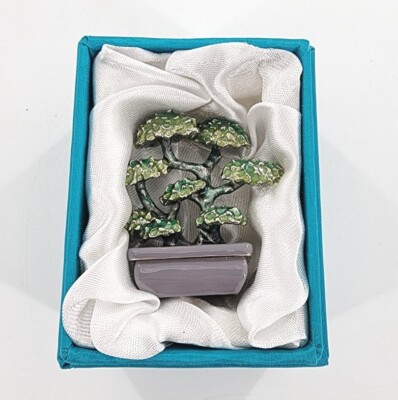 MONET Trinket Box BONSAI Tree Collectible Enamel Keepsake NIB