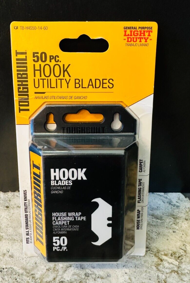 TOUGHBUILT Carbon Steel 3/4-in Hook Utility Razor Blade(50-Pack) TB ...