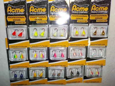 ACME TACKLE 2pk ACME PRO GRADE ICE FISHING TUNGSTEN CRAPPIE BLUEGILL JIG LURES CHOICE