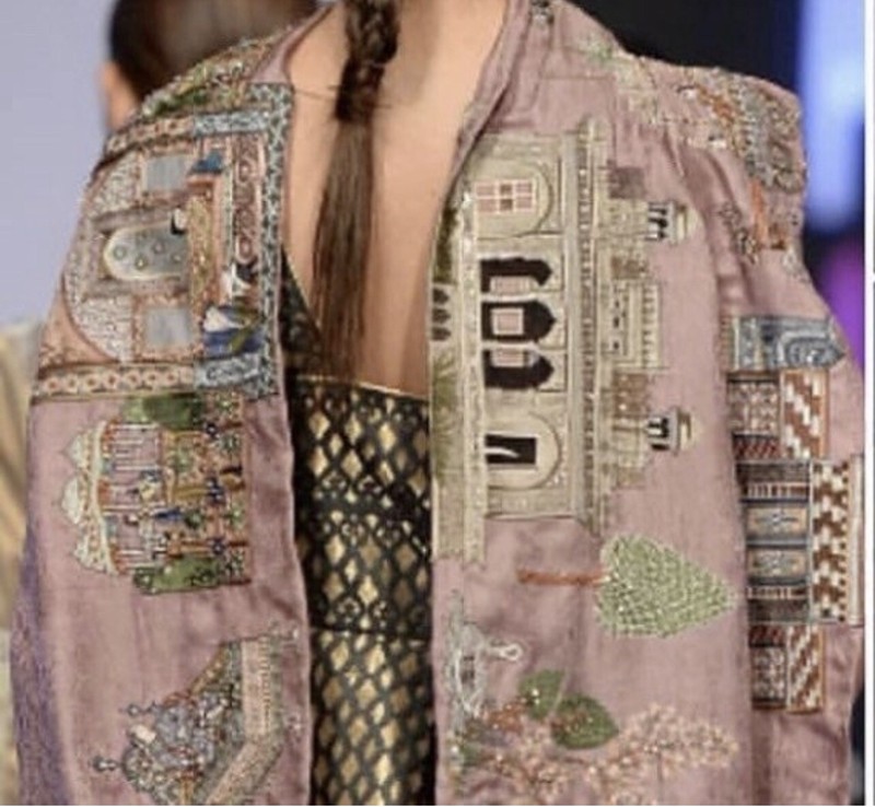 100% Pure Silk Shawl With Hand Resham Embroidered And Swarovski Crystals