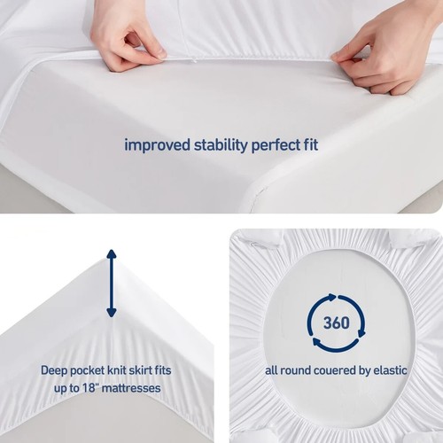 Sleep Philosophy Full Size Quilted Fitted Mattress Pad Cover, Waterproof Mattres - Picture 3 of 11