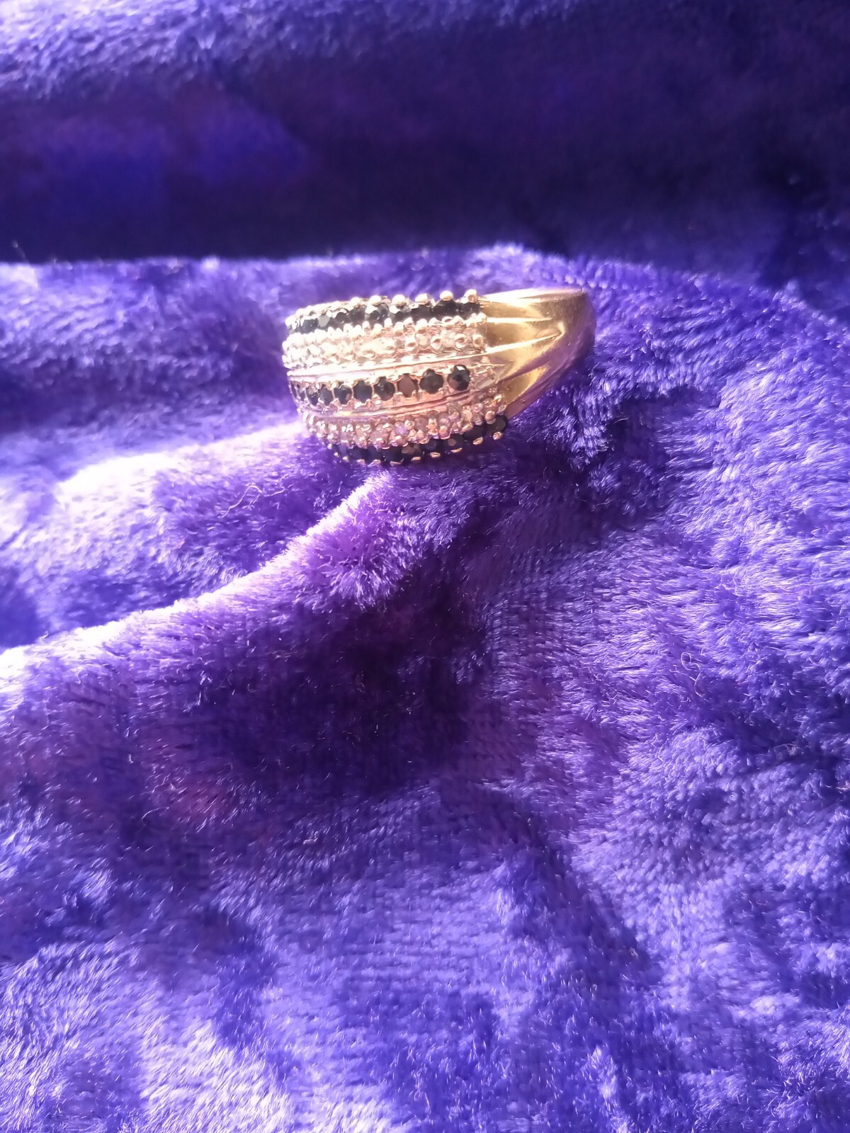 9ct Gold Sapphire & Diamond Set Eternity Ring Size P eBay