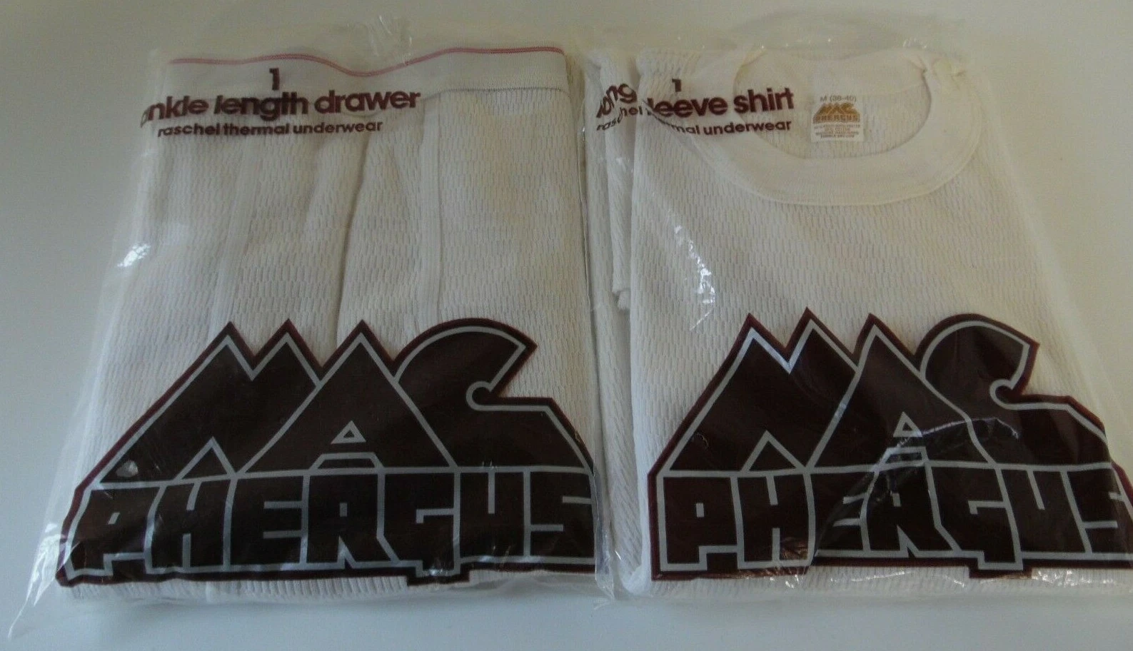 Vintage MAC PHERGUS raschel thermal underwear shirt and pants 38-40 in packages