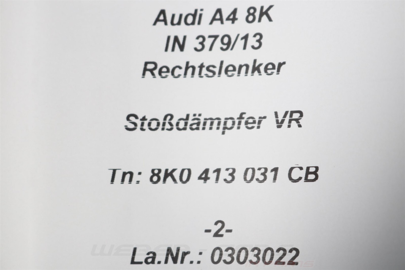8K0413031CB Federbein Stoßdämpfer Gasdruckstoßdämpfer VR vorne  