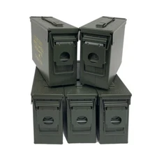 STENCILED 5-PACK NEW 30 CAL M19A1 MIL SPEC EMPTY AMMO CANS