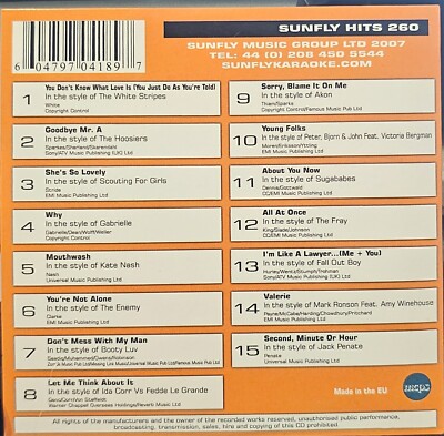 SF260      SUNFLY KARAOKE CDG VERY RARE, NOT SOLD IN THE USA  LOT UK