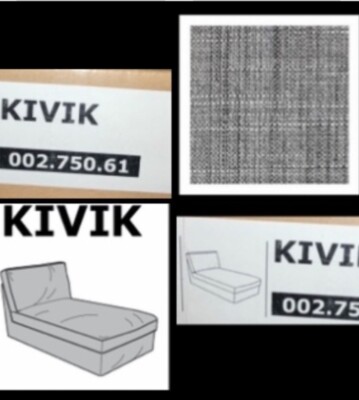 IKEA Kivik Isunda Gray Chaise Lounge COVER,Salt n Pepper Tweed  Longue  NEW Grey