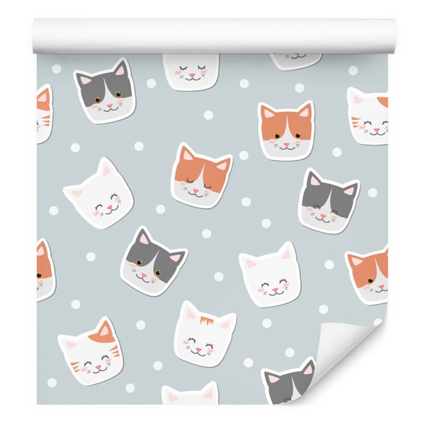10M Vlies Tapeten Rollen Kinderzimmer FröHliche Katzen Kugeln Natur Xxl 1690-image