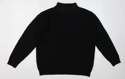 design essentials Damen Pullover schwarz hochgeschlossen gestreift Acrylmischung Größe L