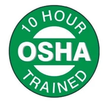 10 Hour OSHA Trained Hard Hat Sticker Decal