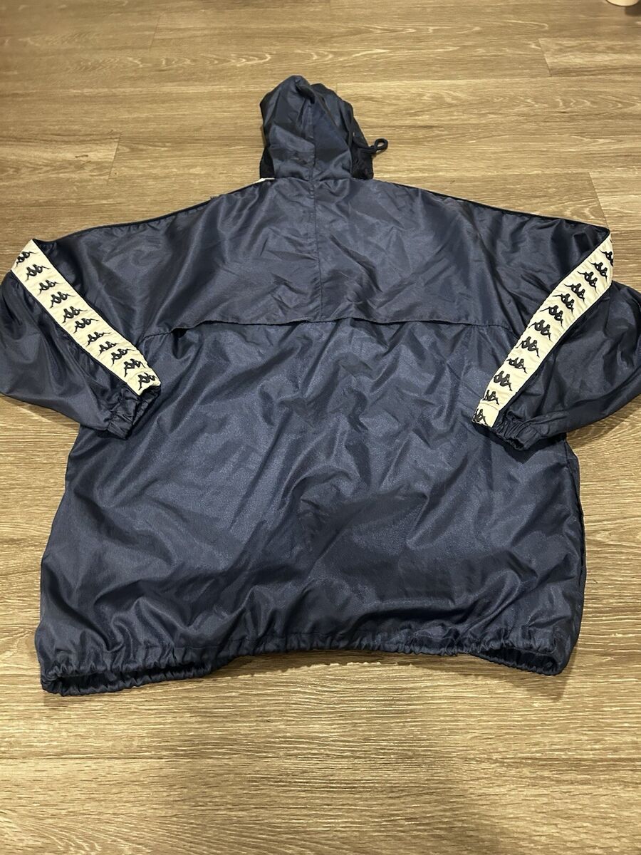Kappa Jacket Adult L Blue Windbreaker Track Zip Logo Kappa Jacket Adult L Blue Windbreaker Track Zip Logo