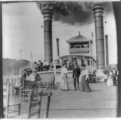Scene aboard the steamboat Corwin H Spencer La Purchase Expositio - Old Photo