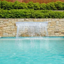 Water Pool Fountain with Remote, Pool Spillway with RGB LED Lights, 8W