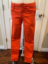 Joe's Jeans Dark Vivid Orange "The Skinny” Jeans, Size 28