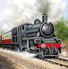 Train Crystal Art Card Kit Craft Buddy New