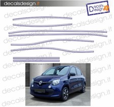 Adesivi replica fasce strisce Renault twingo blu kit completo 8 pz. DX e SX