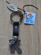 Depesche SCHLÜSSELANHÄNGER, Metall, Lederband, Name Anfangsbuchstabe "K", Neu