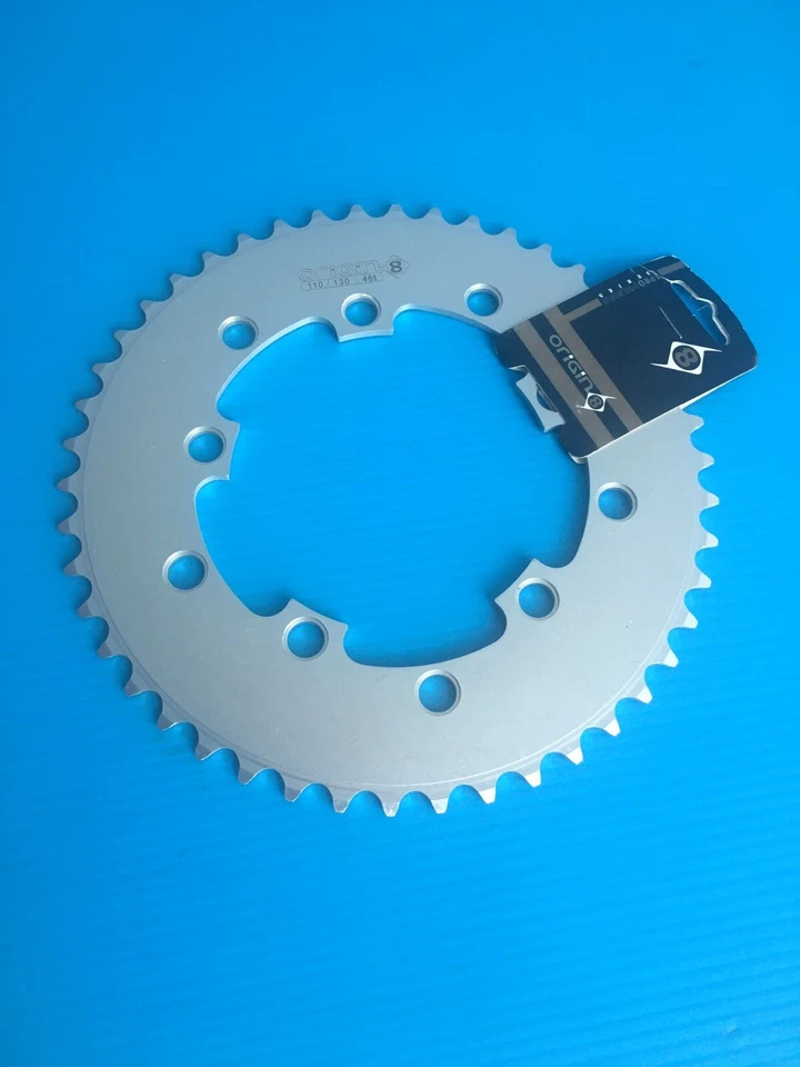 Plato Anillo Cohete Origin 8 46t 110/130 Hecho en EE. UU. 1/2 x 3/32 Plata Foto 3 de 3