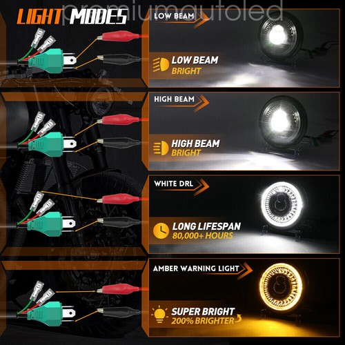 E-Geprüft 2x Led 5.75 Zoll LED Scheinwerfer Triumph Rocket 3 Street Speed Triple - Bild 7 von 10