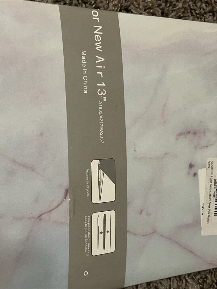 Capa rígida de mármore rosa e capa de teclado para New Air 13" A1932/A2179/A2337 - Imagem 2 de 4