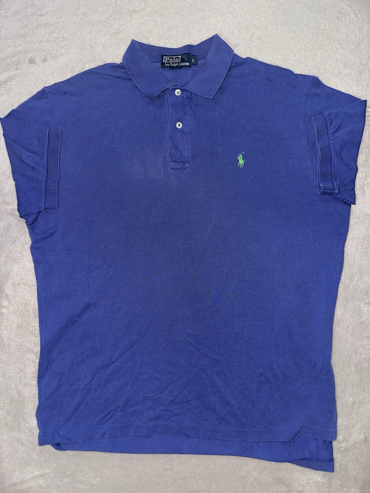 Polo Ralph Lauren Polo Uomo Taglia Large Camicia Manica Corta Blu Pony Preppy