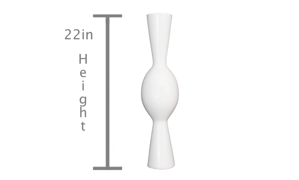 Jarrón de cerámica Loutrophoros de 22 pulgadas diseño de urna moderno contemporáneo porcelana blanco Foto 4 de 4